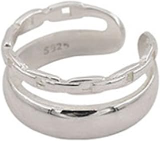 Simple double layer of 925 silver silver for women, sterling silver double layer ring, luxury friendship ring, daring ring, precious metal.. DIAYTAR NIGERIA: Bridging the gap between consumers and quality products with affordable nationwide shipping.