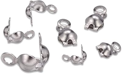 100 pieces of stainless steel pearls, holes, craft covers, folding traps for bracelets, necklaces, DIY craftsmanship.. DIAYTAR NIGERIA promises affordability and variety with every purchase, delivered in 5-8 days.