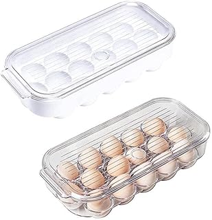 ECV 16 pieces in white transparent plastic for fridge, egg storage containers (matching).. DIAYTAR NIGERIA brings the market to your screen with thousands of affordable products delivered to your door.