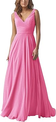 Demoiselle dresses for women, double V -neck, long in silk muslin, line A, formal evening dresses.. Shop with ease at DIAYTAR NIGERIA and enjoy our extensive product range delivered at affordable rates.