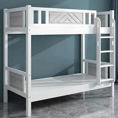 Bunk bed in robust wood with children's scale, bedroom and guest bedroom furniture, solid wood bed frame, full-length crank railings.. Your trusted shopping partner, DIAYTAR NIGERIA offers extensive selection with quick delivery options.