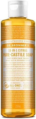 Pure -Castille liquid soap from Dr Bronner, 16 Oz - Made with organic oils, 18 in 1 uses: face, body, hair, purifiers, pets, concentrate, vegan, GMO -free.. Discover endless possibilities with DIAYTAR NIGERIA's extensive product range and affordable shipping.
