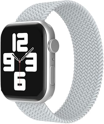 Simple braided bracelet AC&L Compatible with Apple Watch 44 mm with plastic connector, pearly white, plastic nylon, without precious stones.. Enjoy low prices, wide selections, and reliable delivery with DIAYTAR Nigeria.