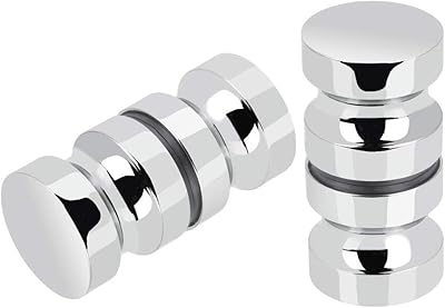 Set of 2 solid stainless stainless steel bathroom handles for groove glass door replacement (7.5 mm x 30 mm fixing screw)).. DIAYTAR NIGERIA: Where affordable shopping meets reliable nationwide delivery in less than a week.