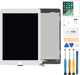 Replacement LCD screen for iPad Air 2 2014 2nd generation LCD screen A1566 A1567 Touch screen repair Kit (white, without home button).. Nigeria's favorite online shopping platform, DIAYTAR offers unbeatable prices and delivery within a week.