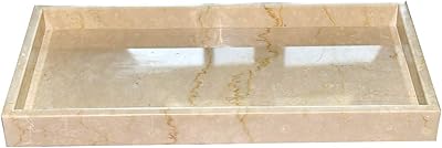 Handcrafted beige marble stone vanity tray, storage tray 42 x 20 x 4 cm.. DIAYTAR NIGERIA: Your partner in affordable online shopping with reliable 5-8 day shipping nationwide.