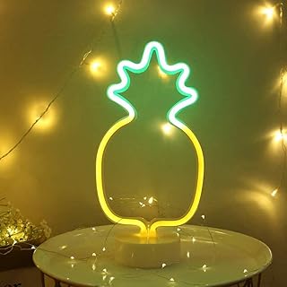 Signs with neon neon néon hot white LED pineapple neon sign with base of support interior decoration lights with battery for the house birthday bedroom table decoration children gifts for children gifts for children gifts.. Experience shopping freedom with DIAYTAR NIGERIA's vast selection and 5-8 day nationwide delivery service.