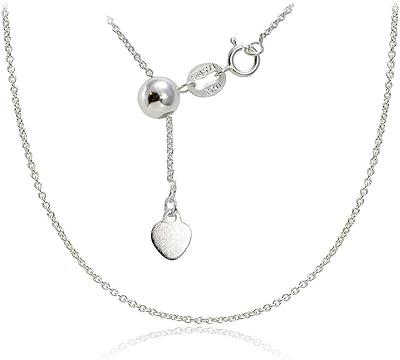 Rolo chain necklace Adjustable in sterling silver with Creoles and curls.. Why shop anywhere else? DIAYTAR Nigeria has it all and delivers fast.