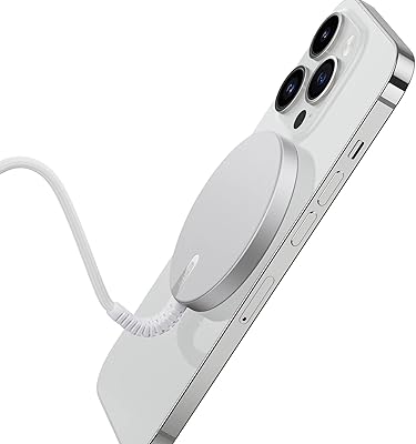 ESR wireless charger, Magsafe charger, mini halo lock charger for iPhone 14/14 plus/14 pro/14 pro max/13/12, powerful magnetic locking, braided cable in reinforced nylon, silver.. Discover why millions choose DIAYTAR for affordable online shopping with delivery in just 5-8 days.