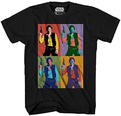 Star Wars Han Solo Warhol Pop Art Graphics T-shirt for adult men, black.. DIAYTAR NIGERIA: Transforming how Nigerians shop with our vast selection and nationwide delivery.