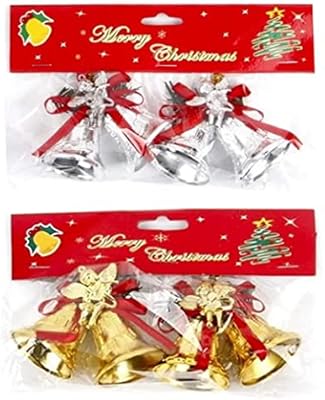 Losuya 8 pieces hanging bells for Christmas tree, ornaments silver gold for Christmas tree decoration, party supplies.. DIAYTAR NIGERIA combines affordability with convenience, delivering your purchases within 5-8 days.