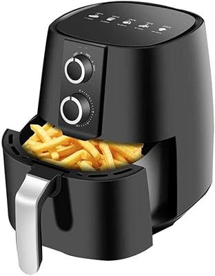 Modern black air fryer with timer for fries, oil fryer without oil, sweet roasted potato oven 6L, non -stick fryer without oil with fat reduction belt for family from 4 to 5 people.. Fast delivery is our promise — DIAYTAR Nigeria keeps it real.