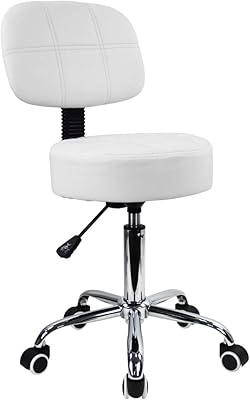 KK Toner round swivel chair with PU leather backrest, adjustable height for work, spa, medical living room with casters (white).. Nigeria's most loved e-commerce platform delivers affordable shopping solutions to your doorstep.