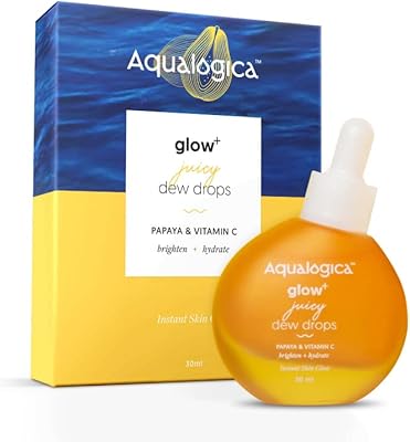 Aqualogica Glow + Drops of juicy dew for an instant radiance | face serum with papaya extract and vitamin C | Rosé and radiant finish | 30 ml.. DIAYTAR NIGERIA revolutionizes online shopping with competitive prices and reliable 5-8 day delivery.