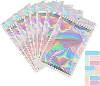 100 closing bags for small businesses, mylar bags with front window, holographic bags with mylar zipper for food storage (4 "x 6").. Your digital shopping destination, DIAYTAR NIGERIA combines variety with affordability and quick delivery.