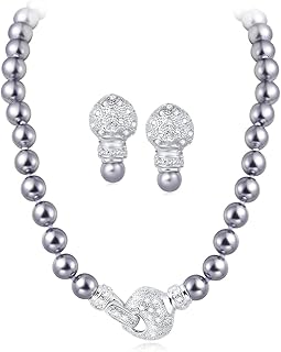 UNY Jewel Jewelry 10 mm Imitation pearl in the shape of a heart Magnetic clasp 16 inch rhinestone pearl bead and heart shape with French clip ear sets sets of jewelry sets.. Get what you need, when you need it — DIAYTAR Nigeria delivers fast.
