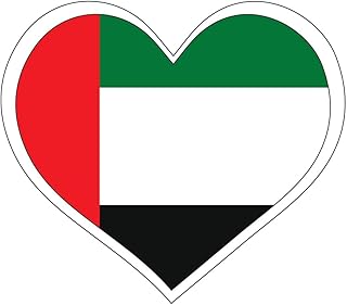 Adhesive sticker with heart and flag of the United Arab Emirates (3) for car, laptop, windows, bumpers, etc... Shop across categories at DIAYTAR NIGERIA with the confidence of prompt and budget-friendly delivery.