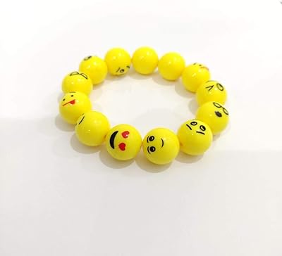 Plastic bracelet decorated with pretty yellow, yellow, free circular faces.. DIAYTAR NIGERIA: Making online shopping accessible with affordable prices and nationwide delivery service.