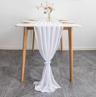 Niaglory table runner, 120-inch long chiffon table for the decoration of wedding banquet, modern transparent tablecloth for the decoration of the house dining room, wardrobe scarf, white.. Your one-click solution to affordable shopping, DIAYTAR NIGERIA delivers quality products nationwide.