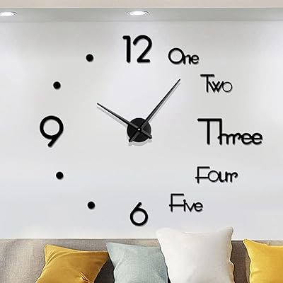 Large Modern Wall Clock Without Meyert Frame, Large 3D wall clock, large metal wall clock for living room kitchen home office (black).. DIAYTAR NIGERIA connects you with endless possibilities through our affordable e-commerce platform.