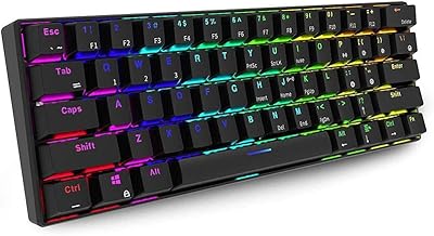 Royal Kludge RK61 Mechanical Player Keyboard Double Mode 60 % game with replaceable blue switch, black.. With DIAYTAR Nigeria, shopping online is easy, affordable, and fast.