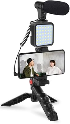 Badum Vlogging Kit for smartphone for video recording for beginners, Kit with extra light + microphone + tripod + phone clip for YouTube Tik Tok Instagram Fitness Yoga.. DIAYTAR NIGERIA connects desires with reality through affordable prices and reliable delivery service.