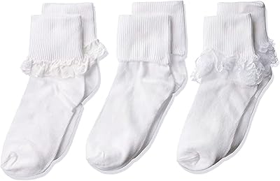 Jefferies Chaussettes Big Eyelet Turn Cuff/Fance Lace Girls 3 Pieces, White.. Experience the DIAYTAR difference with our vast product selection and delivery within 5-8 days.