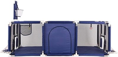 Children's park fence with basketball basket (190 x 129 x 66 cm, blue), blue.. DIAYTAR NIGERIA transforms wishes into deliveries with our affordable and reliable e-commerce platform.