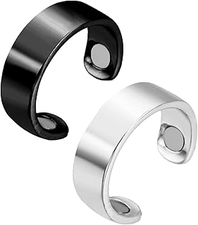 Magnetic 2 -piece therapy ring, lymphatic drainage, blood sugar control ring, magnetic titanium therapy ring (black + silver).. DIAYTAR NIGERIA connects Nigerians with quality products at affordable prices, delivered in 5-8 days nationwide.