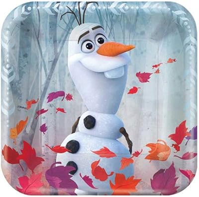 Square metal cardboard plates with Christmas pattern olaf the snow queen 2 of oscan, 7 inches, 8 rooms, multicolored.. DIAYTAR NIGERIA makes luxury accessible with our affordable prices and dependable delivery service.