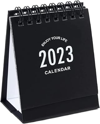 Small office calendar 2023, mini office calendar, foldable daily timetable, double wire with stickers for schedule planner for home and office, black.. DIAYTAR NIGERIA delivers happiness in 5-8 days with our affordable and diverse product range.