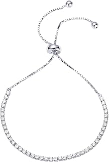 Classic Tennis Bracelet Facing Gold Plated 14 Carats for Women | Adjustable cursor, 6 inches, sterling silver, cubic zirconia.. DIAYTAR NIGERIA revolutionizes access to quality products with affordable prices and dependable shipping.