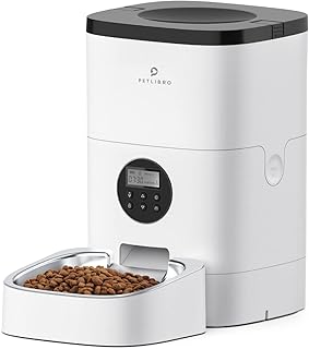 Automatic feeder Petlibro for cats, timed feeder with dehydrating bag for dry pet food, control of programmable portions 1, 4 meals per day and 10 s vocal recorder for cats and dogs 4L/6L, black, celaf001.. DIAYTAR NIGERIA: Your partner in affordable online retail with reliable shipping across Nigeria.