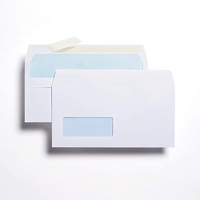 White envelopes with window, 4 "x 9", postal envelope sticker for the house, the office and the electronic trade 80 g/m2, package of 50.. With DIAYTAR Nigeria, your wishlist becomes reality, fast.