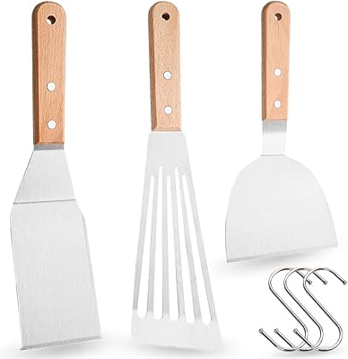 Set of 3 fish spatulas, spatula spatula in stainless steel, hamburger spatula, cooking spatula with thermally isolated wooden handle, pancake barbecue accessories for kitchen and barbecue.. DIAYTAR NIGERIA combines extensive product options with budget-friendly prices, delivered in 5-8 days.