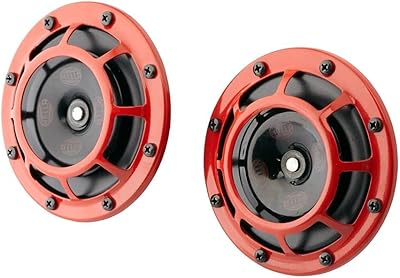 Hella super tone double horns, 12 volts, high/bass tone, red protective net, 2 trumpets 003399801.. DIAYTAR NIGERIA: Bringing quality products to every Nigerian with affordable nationwide delivery.