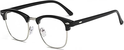 Daeyong glasses blocking blue light, anti-UV semi-mounting for women and men, retro reading glasses for computer, games, television and mobile phones.. Experience the joy of discovery with DIAYTAR NIGERIA's vast catalog and nationwide affordable delivery.