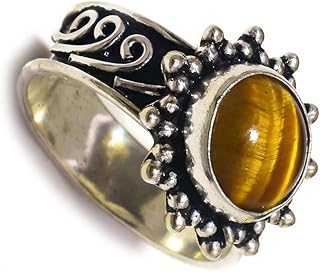 Black oxidized engraved ring made by hand with cabochon of golden tiger, precious stone round us-8.5, stone, golden tiger eye, stone, eye of golden tiger.. Your everyday shopping destination, DIAYTAR NIGERIA offers quality and value delivered within days.