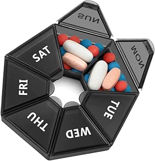 Soldot 7-day pill box and weekly shiny door, storage organizer (black).. Your budget-friendly online marketplace, DIAYTAR NIGERIA delivers a world of products in just 5-8 days.