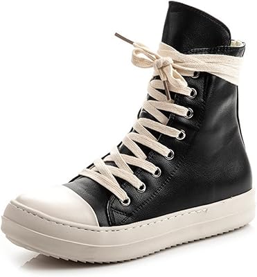 Klolandi rising sneakers for women, lace canvas shoes and zipper, comfortable thick sole, black walking shoes and milk.. Nigeria’s trusted store online — DIAYTAR Nigeria never disappoints.
