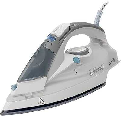 EVVOLI 2400W steam iron with ceramic plate and automatic stop with anti-drop, white EVIR-H2400W.. Experience hassle-free shopping with DIAYTAR NIGERIA's user-friendly platform and prompt delivery service.