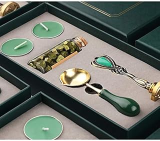 Kit of wax seal with gift box, 5 wax seal with wax seal, wax seal kit for gift and decoration (C).. DIAYTAR NIGERIA brings the market to your fingertips with affordable prices and swift delivery services.
