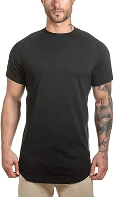 Long T -shirt with short sleeves and curved cotton hem for men, hip hop style - xxl style 2 black.. DIAYTAR NIGERIA: Where shopping meets satisfaction with affordable prices and prompt delivery services.
