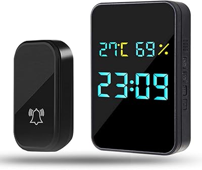 Wireless bell without battery for the house, waterproofed self-fented bell, displays the temperature, humidity and time, house bell with 38 ringtones and 4 levels of volume volume.. Make shopping fun and stress-free with DIAYTAR Nigeria.