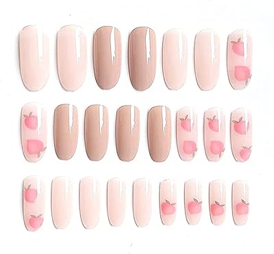 Alikdon false long nails oval to press shiny flesh color, medium length, pink motif, acrylic nails with full coverage for women and girls - 24 pieces.. Discover shopping reimagined with DIAYTAR NIGERIA's extensive catalog and 5-8 day delivery service.
