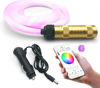Kit of LEDs Fiber Stars Optical Fiber Controlled by Intelligent Application, Bluetooth RGBW lights with 200 rooms, 6.6 -foot fiber cables, 0.75 mm for home/car lighting.. Experience hassle-free shopping with DIAYTAR NIGERIA's user-friendly platform and prompt delivery service.