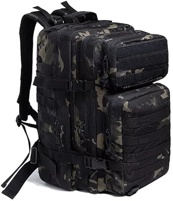 Large Javist 45L tactical backpack, large tactical military bag 3 days, hiking and campsite backpack (black CB camouflage).. DIAYTAR NIGERIA brings online shopping to every Nigerian with affordable prices and reliable shipping.