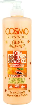 Extra lightening shower gel Cosmo Glow White 1000 ml, 2x intensive equity, glutathione and papaya extract, gently cleanse, skin care.. Experience the power of choice with DIAYTAR NIGERIA's vast catalog and affordable 5-8 day delivery.