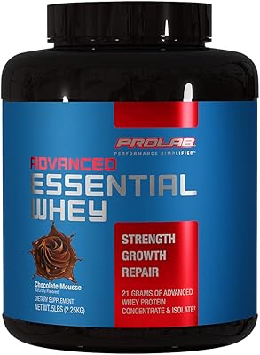 Prolab Advanced Essential Whey Blend with ultra -pure whey concentrate, Lactoserum protein isolate - BCAA and natural enzymes (chocolate mousse, 2.27 kg).. Why shop anywhere else? DIAYTAR Nigeria has it all, at prices you’ll love.