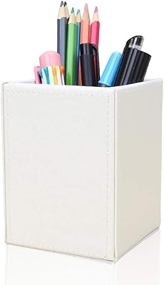 PU King Foam Square Leather Crayon, Office Supply Organizer, Office accessories storage box (white, waist).. DIAYTAR NIGERIA: Where every search yields affordable results delivered promptly to your door.